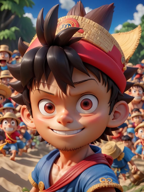Monkey D luffy Vibrant colors, Depth of field, Incredibly high detail, Blurred background