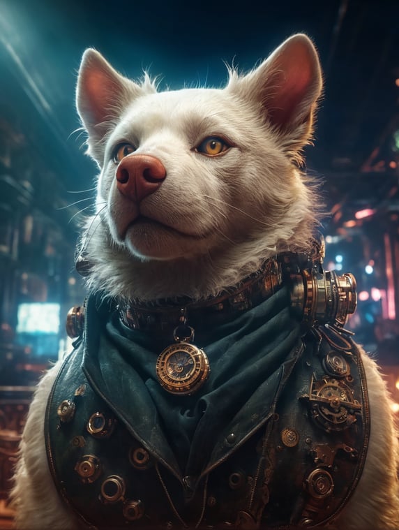 Bristle style steampunk and Cyberpunk in dystopian environment