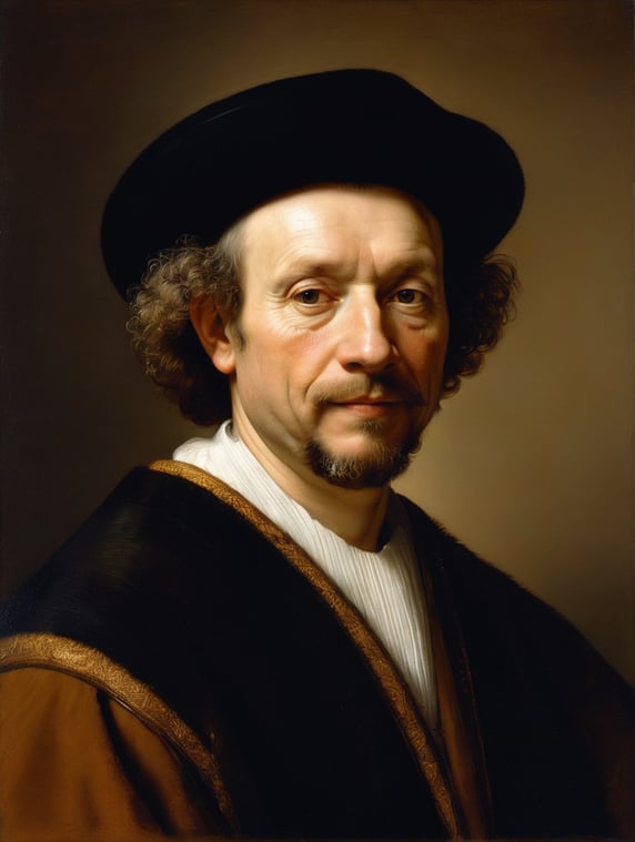 A portrait by Rembrandt Van Rijn; A portrait by Rembrandt Van Rijn