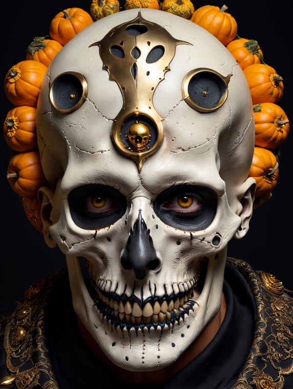Salvador Dali Halloween Makup Skull Portrait; salvador dali halloween makup skull portrait