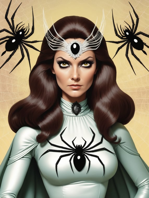 Spider queen white eyes 70s comic