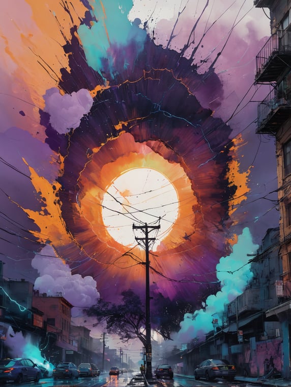 purple lightning and thunder full screen nothing else