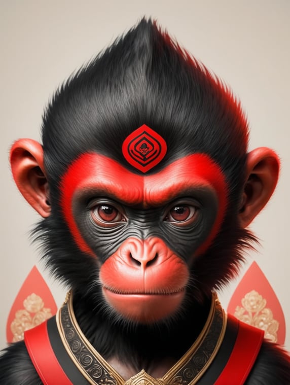 Red and black monkey