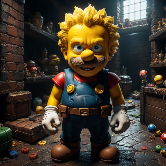 bart simpson like super mario