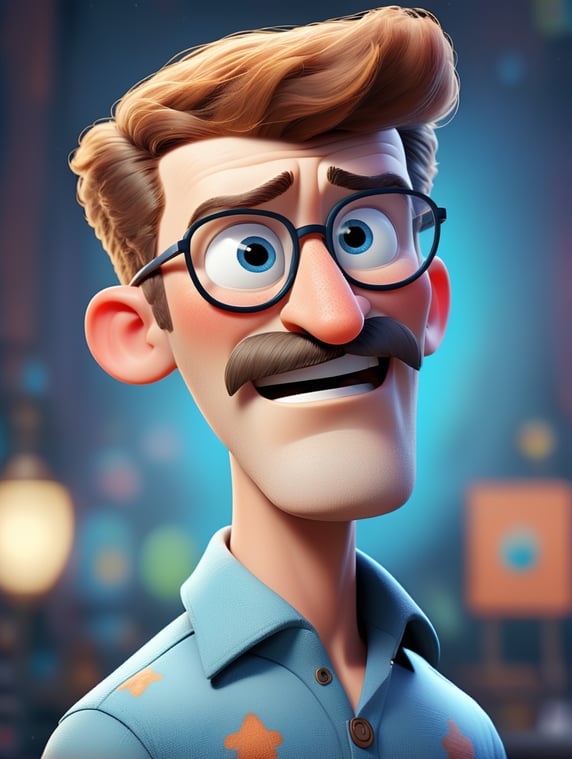 ginger male with cowboy mustache and glasses 20 years old white blue eyes and freckles strong jawline 1980s fashion mullet