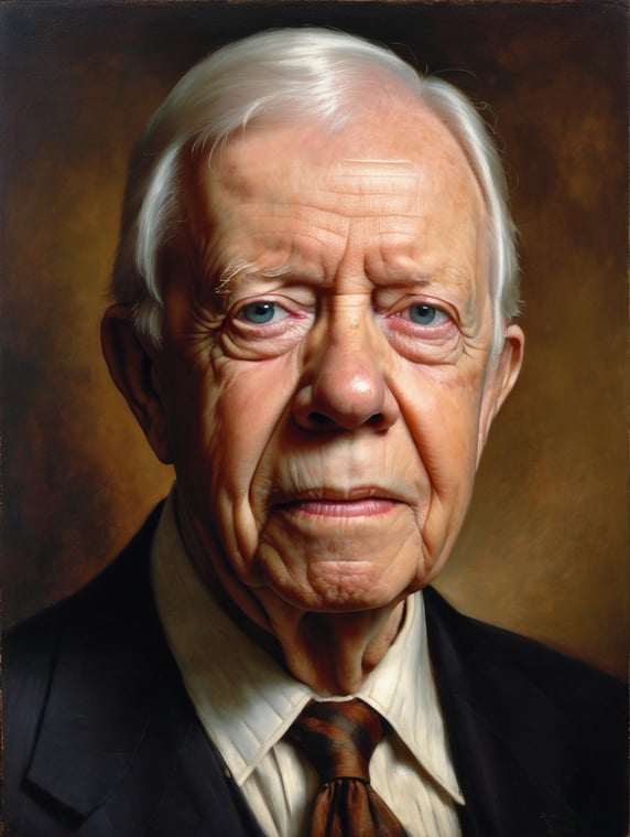 Portrait of Jimmy Carter by Rembrandt Harmenszoon van Rijn, sad face, America, so sorry; Portrait of Jimmy Carter by Rembrandt Harmenszoon van Rijn, sad face, America, so sorry