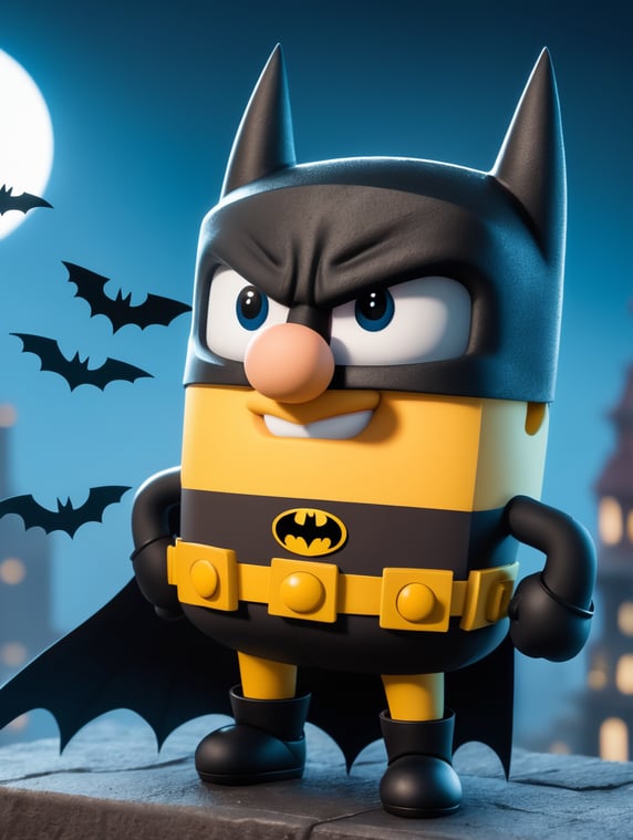 Make an image of Mario 1 batman