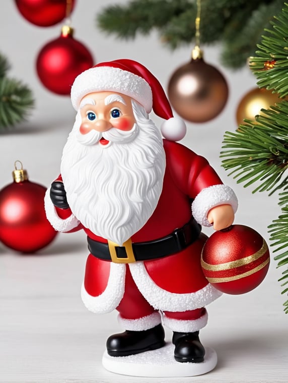 santa claus small plastic figure, christmas toy for the christmas tree