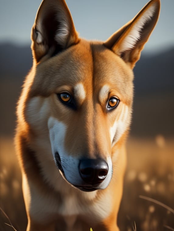create an image of a wild dingo dog