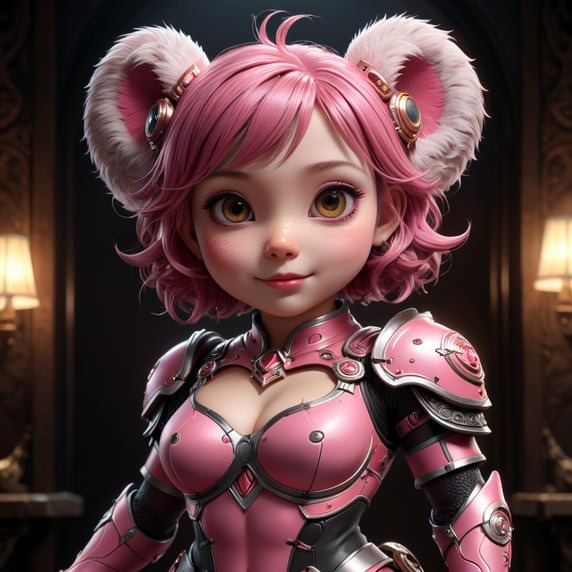 cute 2d and pink female mascot