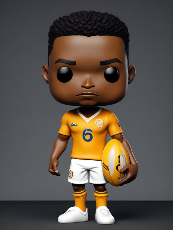 Full body 3d render of funko pop Pele