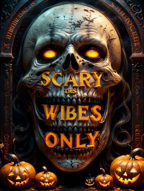 'Scary Vibes only' text effect Retro Halloween