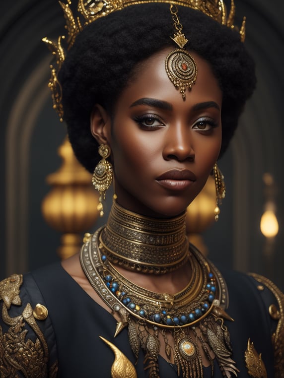 Striking characteristic of the Orisha Oxum. They are always fine and love to adorn themselves with earrings, bracelets and other golden objects. Unlike other girls, the queen of the night has no preference for black and red clothes. She likes to dress in black and gold.