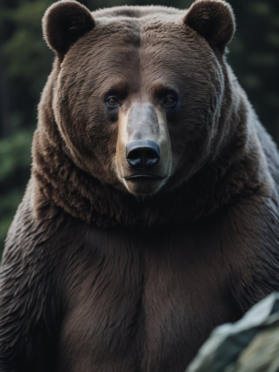 dark bear looking front