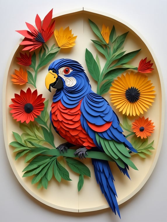 parrot Rosella . A simple drawing. A parrot's head is larger than its body.