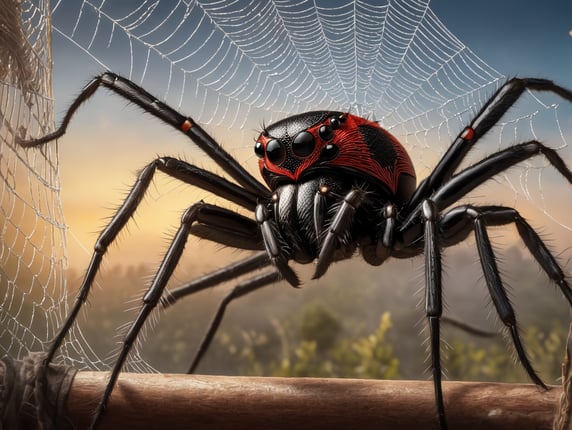 a sheriff spider on it's web