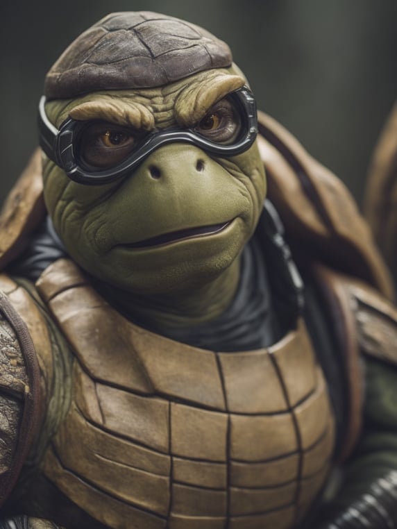 teenage mutant ninja turtles with wrinkles and glasses