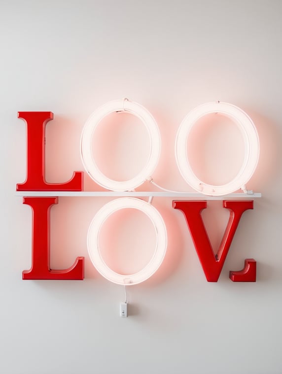 love neon sign, red color, neon