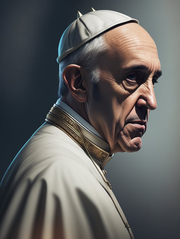 Pope Francis with an outfit of the French football club of the Olympique de Marseille