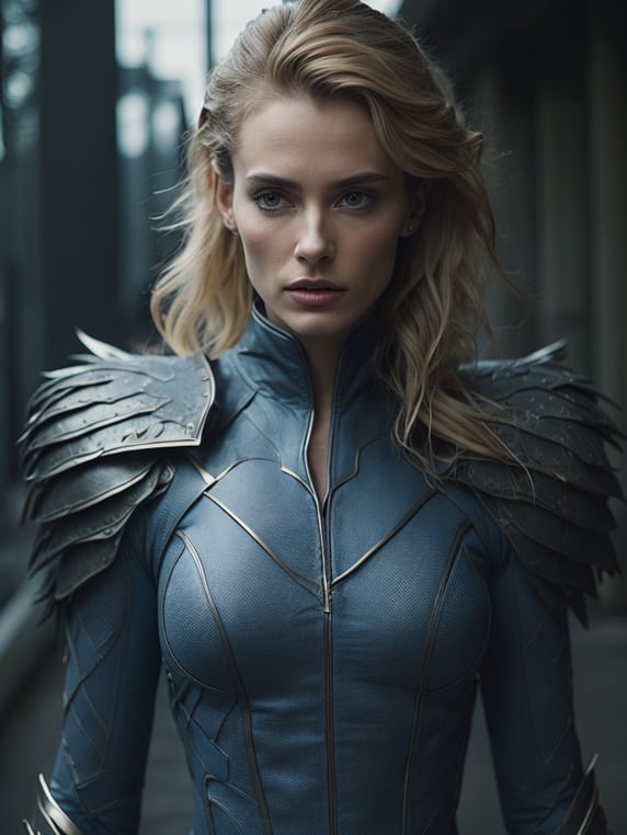 lightning queen in costume full length