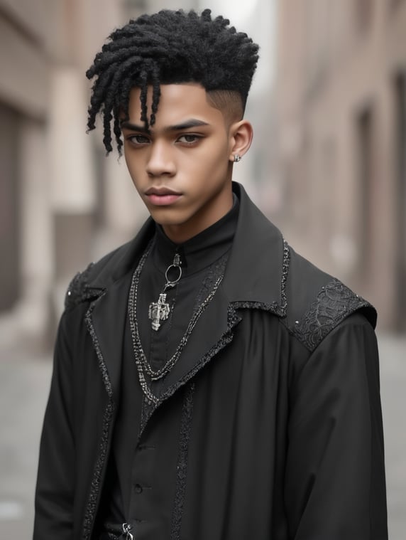 17 years old light skin black goth boy