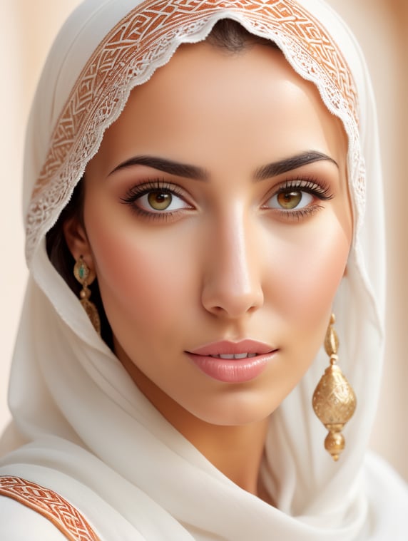 Realistic image of middle eastern looking moroccan female young adult
