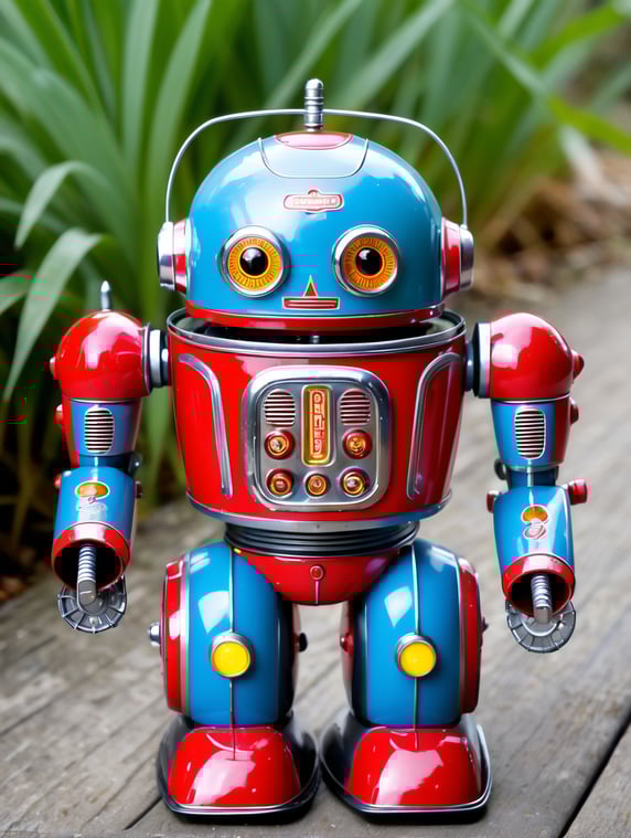cute toy robot, 50's tin style