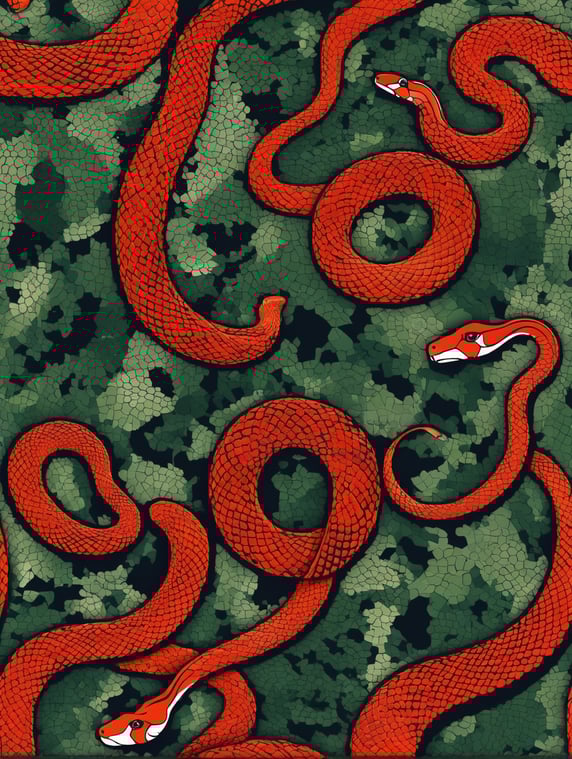 snake camouflage pattern, vector art, modern