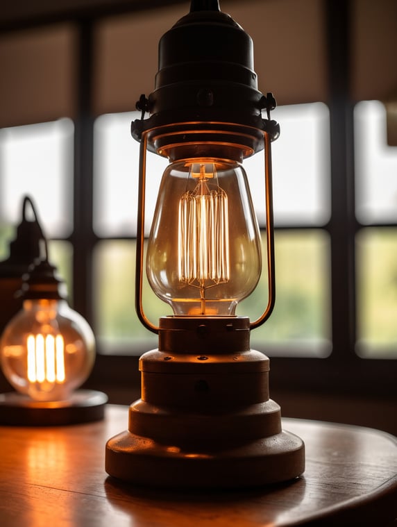 Edison lamp, macro photo, epic shot
