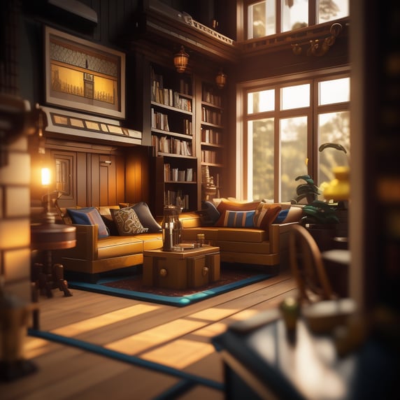 interior made with loth of small detail of a lego, professional photo, realistic, deep focus