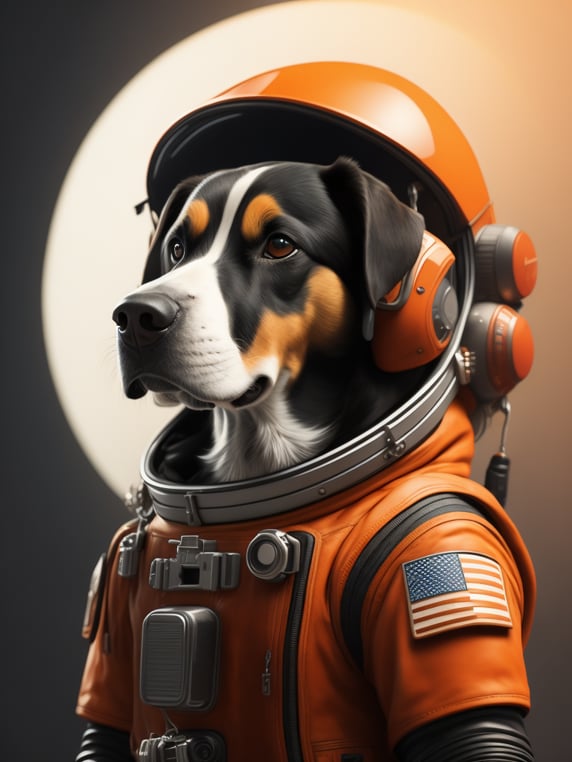 mascot astronaut dog red orange