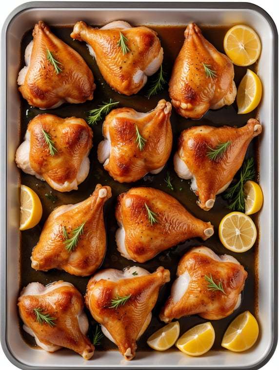chicken legs prepared for frying in a transparent plastic tray, top view, isolated, mockup