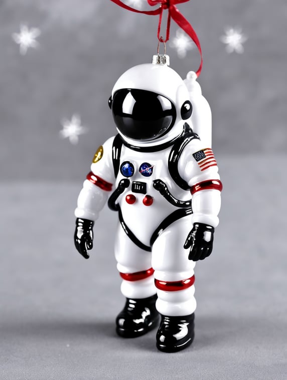 astronaut small glass glass figure, Christmas toy for the Christmas tree