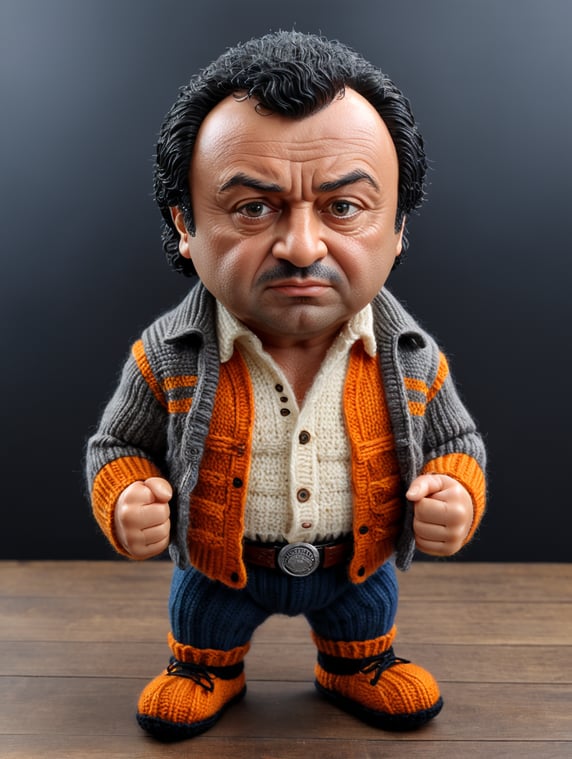 Burt Young knitted toy rocky Balboa crafty creations geeky knitting yarn art sci fi toys handmade gifts force strong cute stuffed