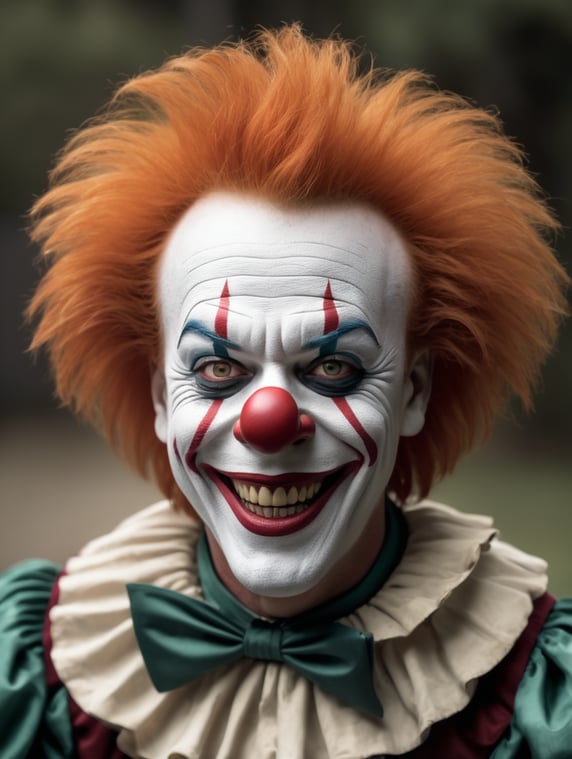 Penny Wise the Clown telling a joke.