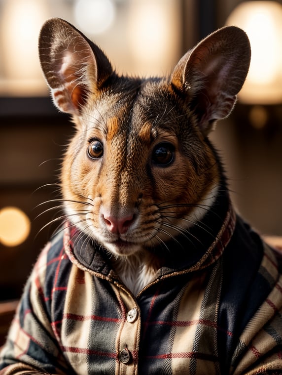 field mouse in plaid vivienne westwood outfit