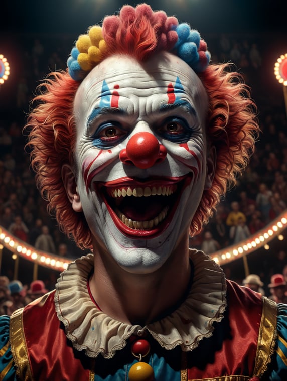 a cute clown in a circus ring