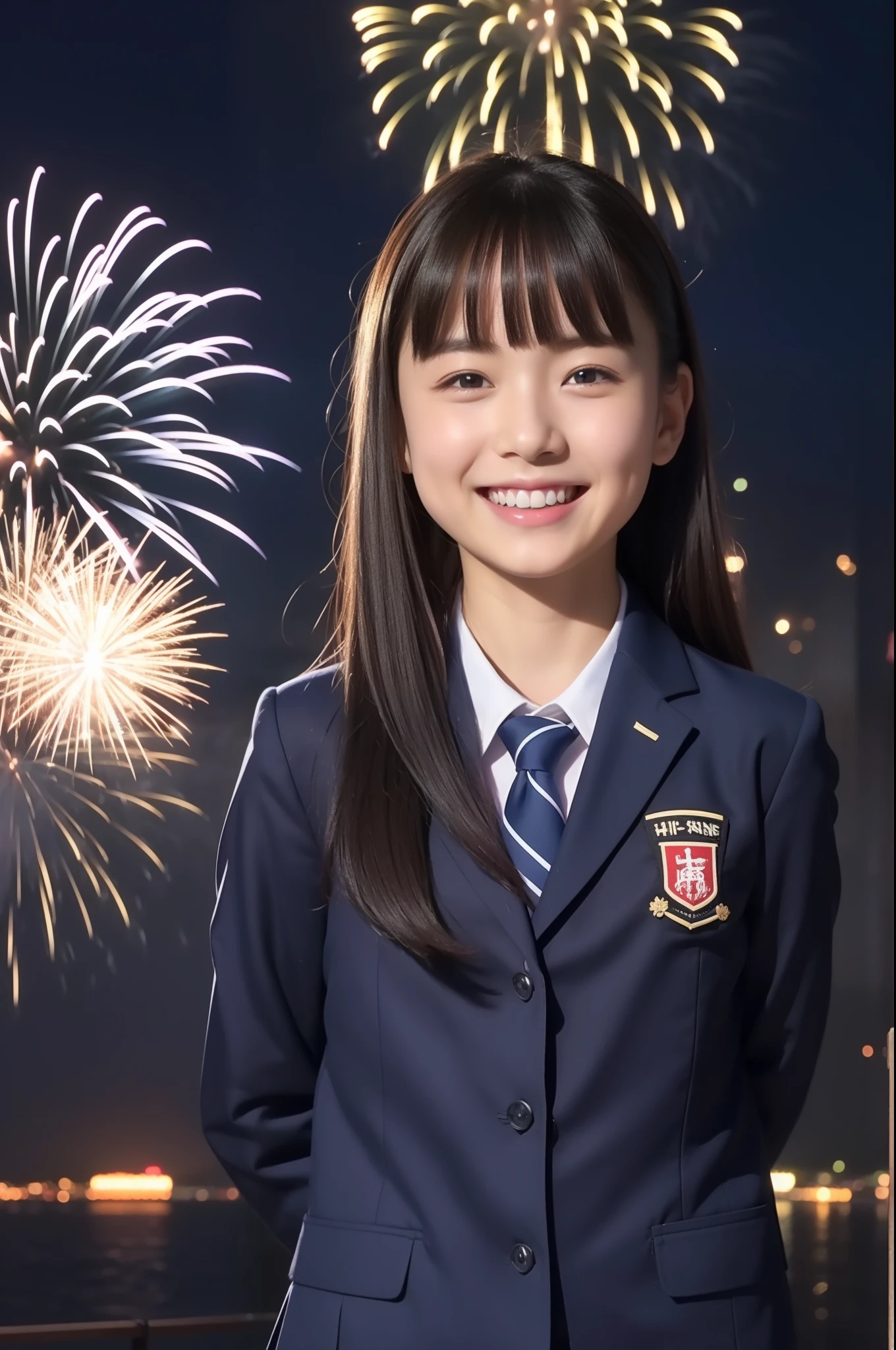 Stable Diffusion Prompt: Arafed asian girl in uniform standing in front ...