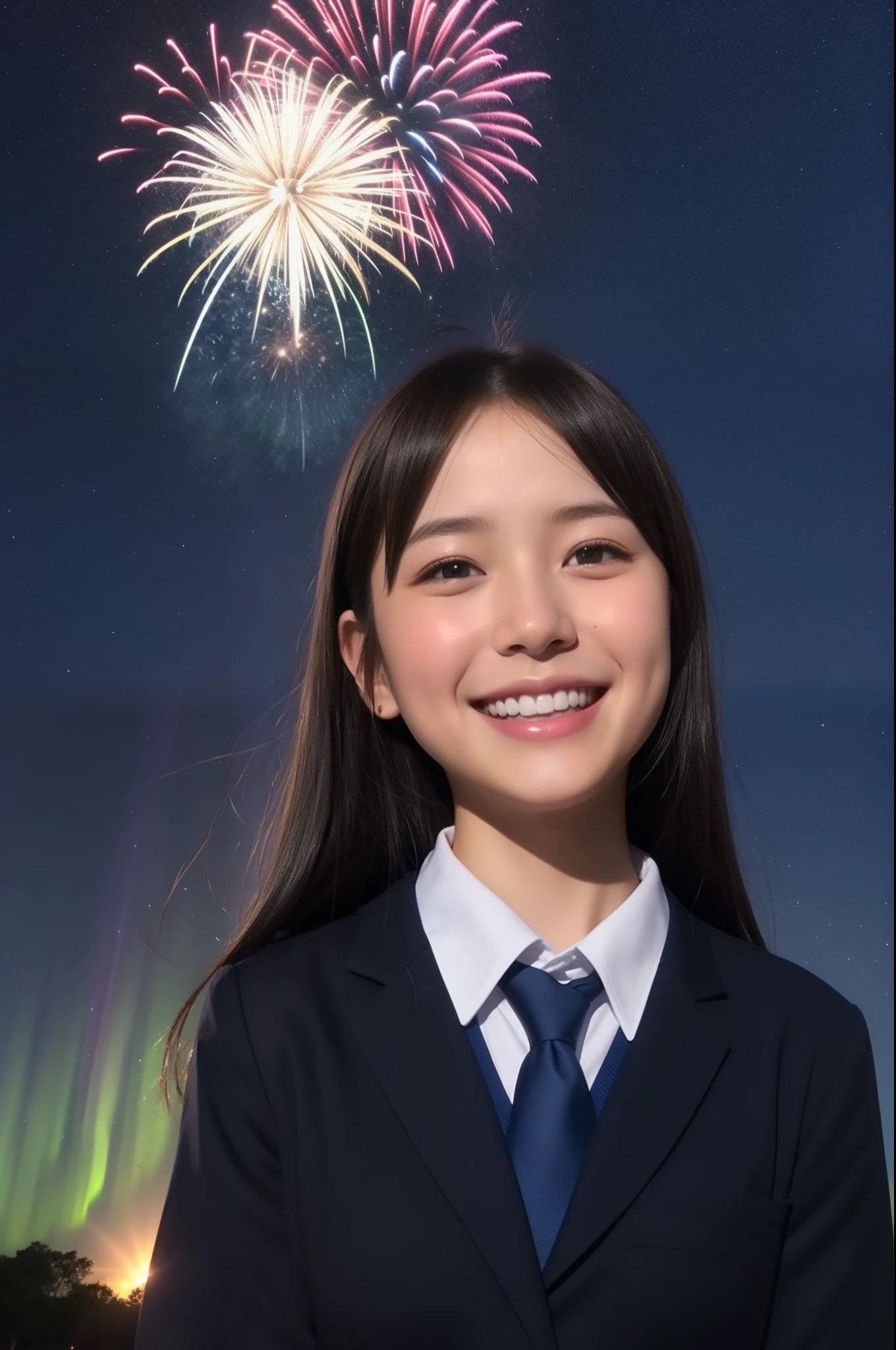 Stable Diffusion Prompt: Arafed image of a girl in a suit and tie with ...