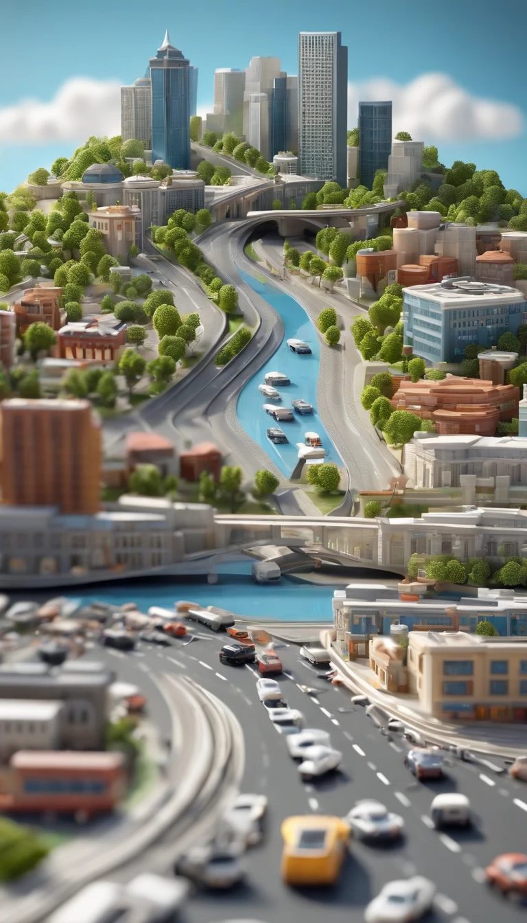 Stable Diffusion Prompt: Arafed views a city with a river and bridge ...