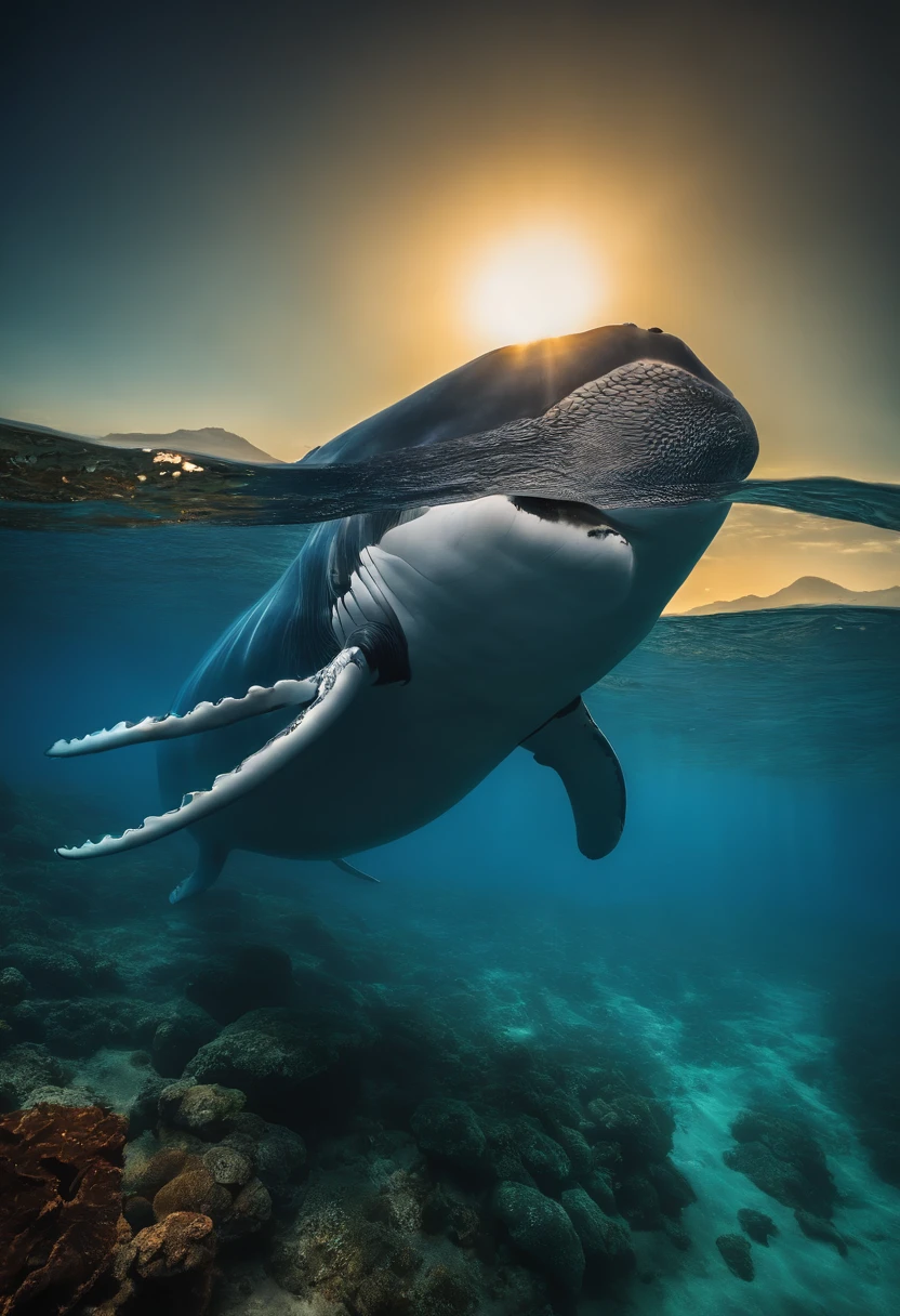 Stable Diffusion Prompt: A close up of a shark swimming in the ocean ...