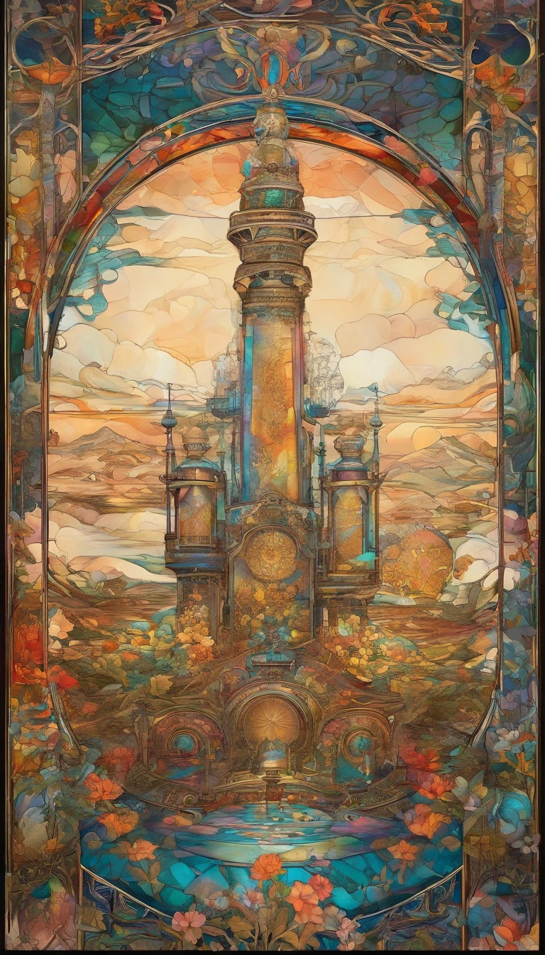 Stable Diffusion Prompt: Stunning stained glass castle window art ...