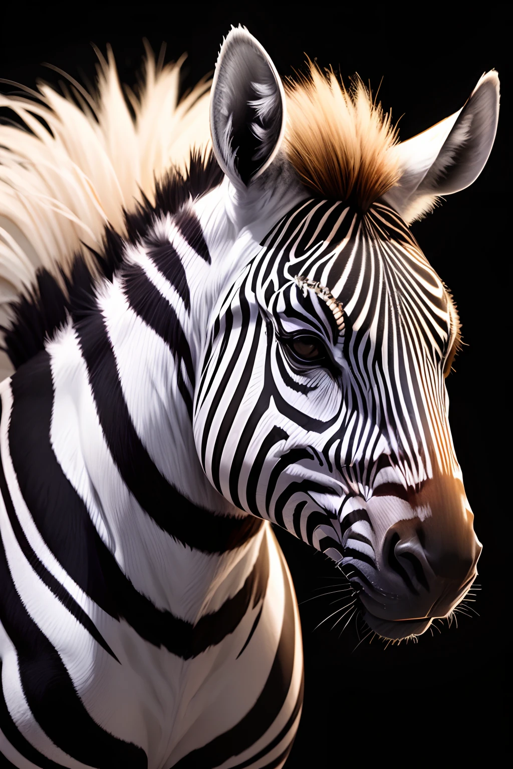 Stable Diffusion Prompt: Zebra with black and white stripes standing in ...