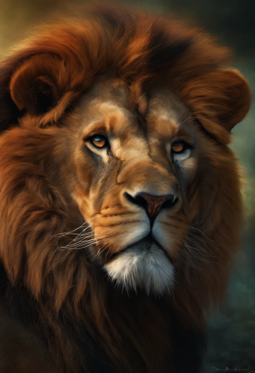 Stable Diffusion Prompt: Painting of a lion with a very large mane and ...