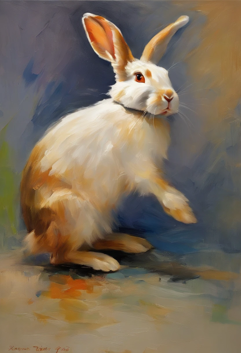 Stable Diffusion Prompt: Rabbit sitting on hind legs in detailed ...