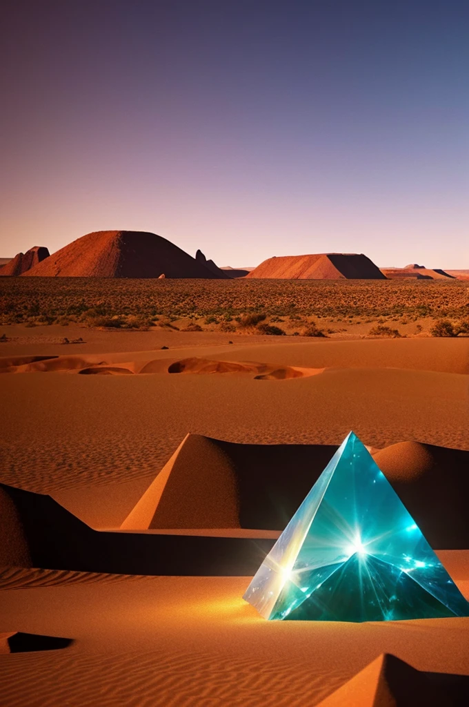 Stable Diffusion Prompt: Close-up of large crystals of the desert with ...