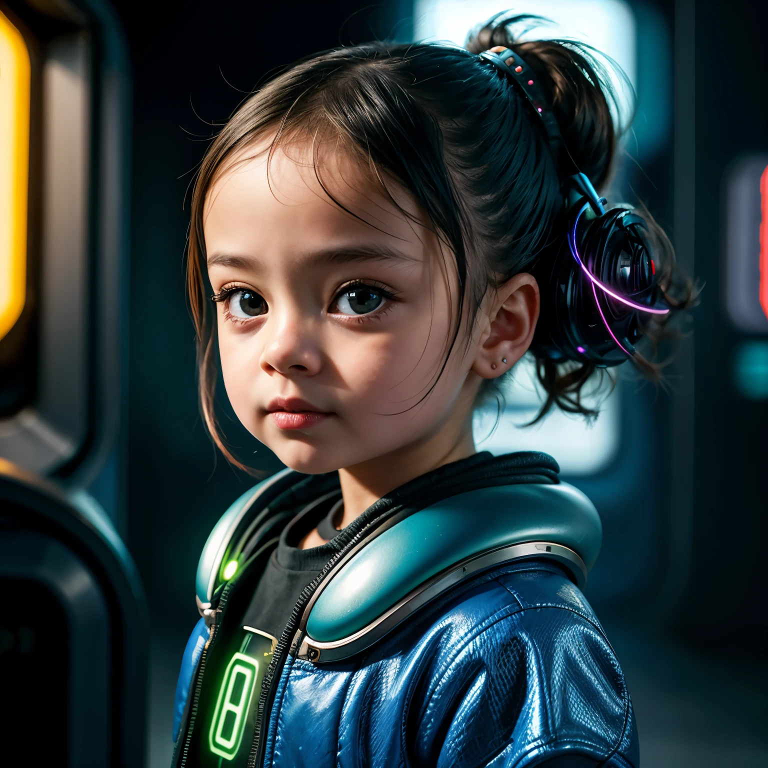 Stable Diffusion Prompt: Young girl in blue and black jacket spotted ...