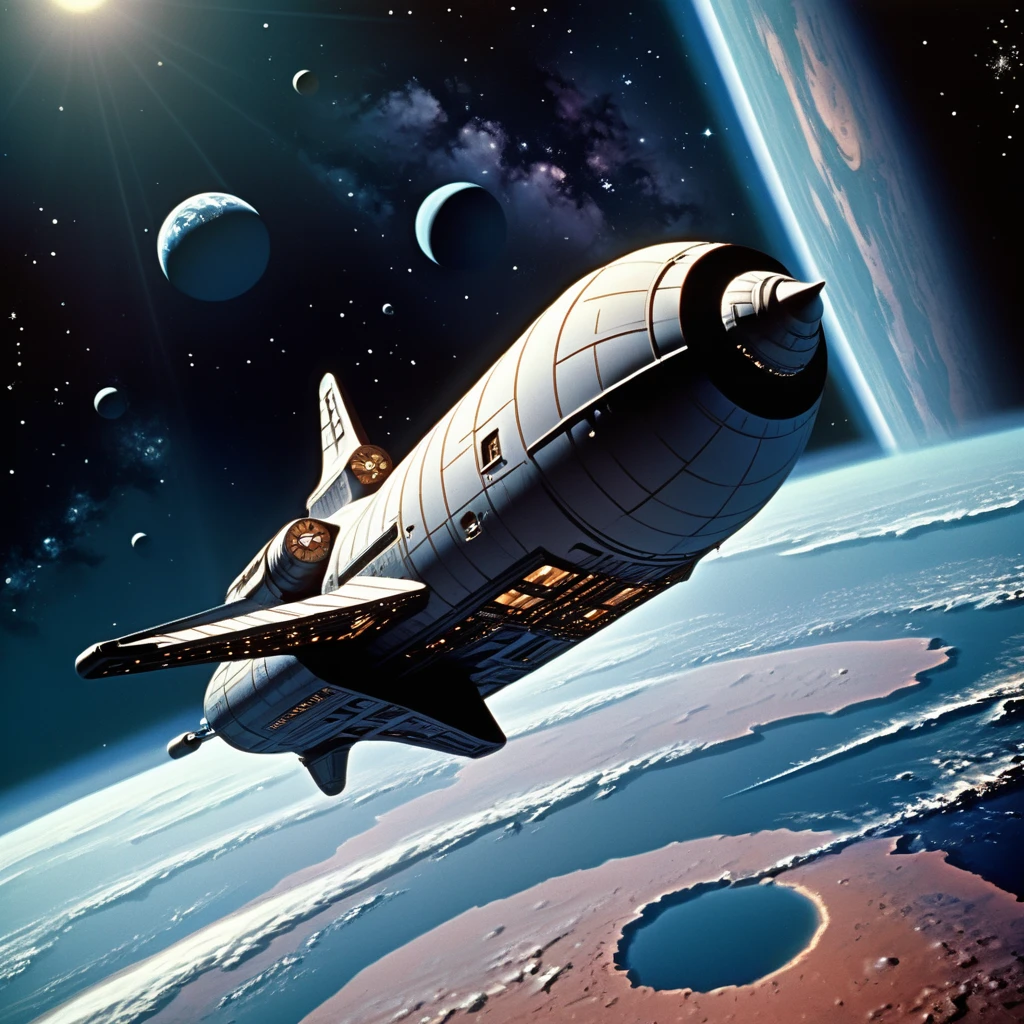 Stable Diffusion Prompt: (((external image of ship in outer space ...