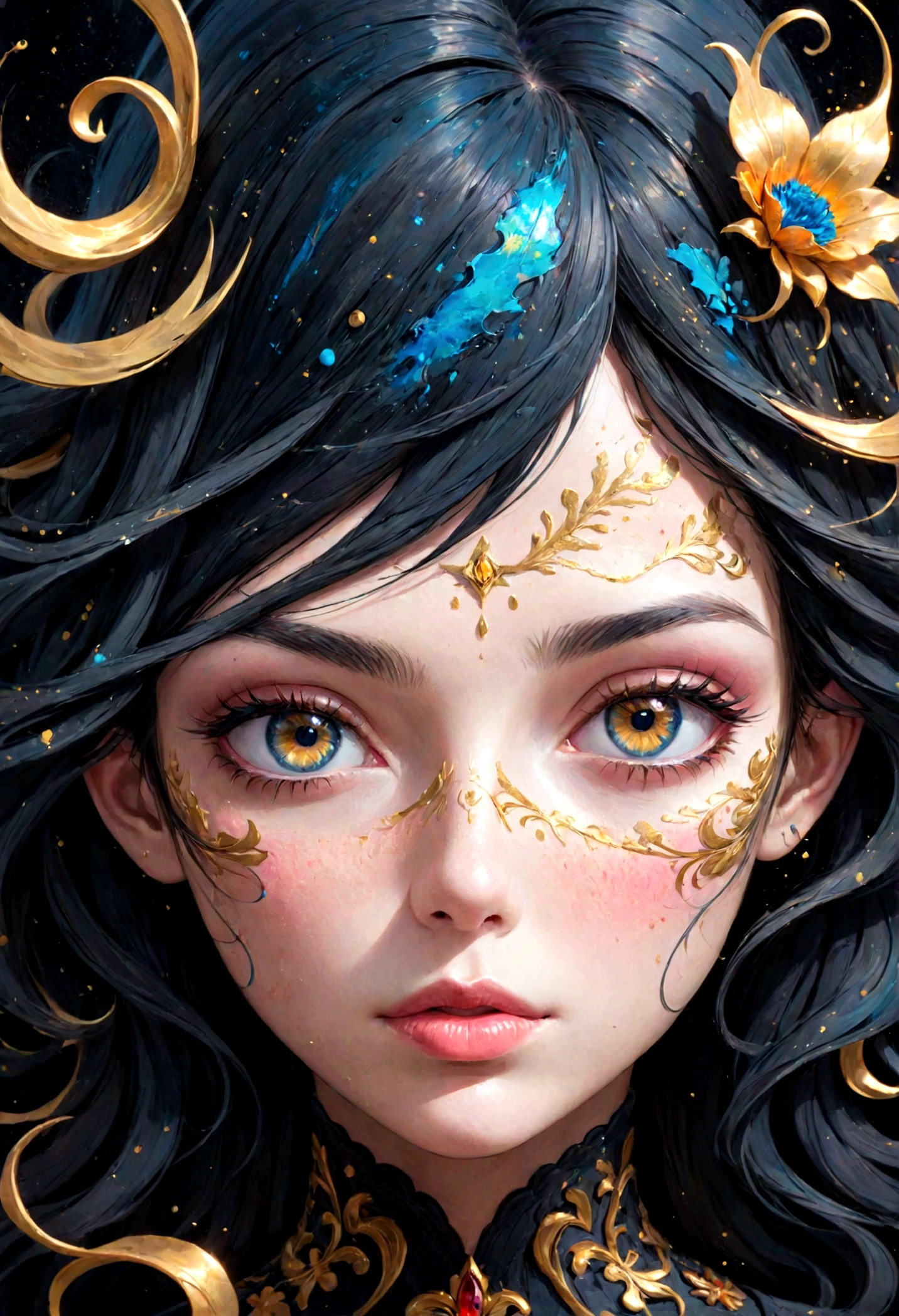 Stable Diffusion Prompt: A captivating, dark fantasy portrait featuring ...