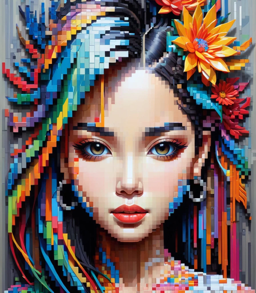 Stable Diffusion Prompt: Thai artist Gil Bruvel crafts vibrant 3D pixel ...